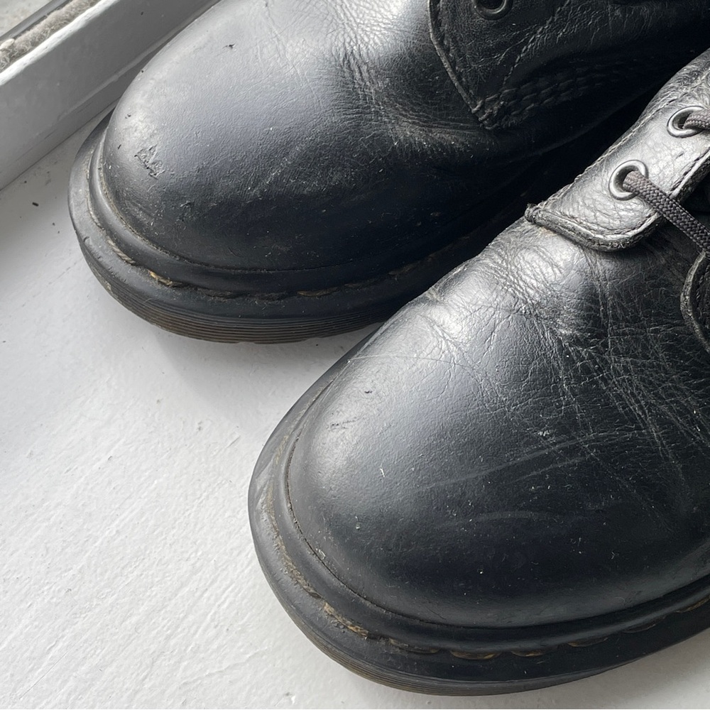 Vintage Dr. Martens Black Boots 1B99 VIRGINIA LEATHER MID CALF 14 hole - Picture 8 of 12